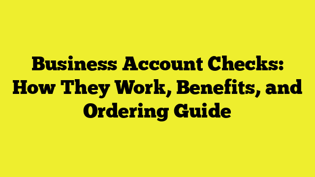 Business Account Checks: How They Work, Benefits, and Ordering Guide