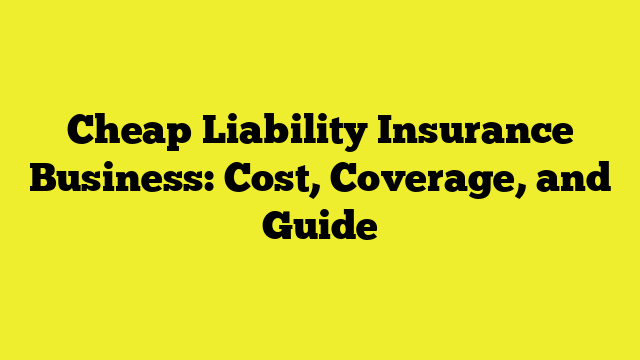 Cheap Liability Insurance Business: Cost, Coverage, and Guide